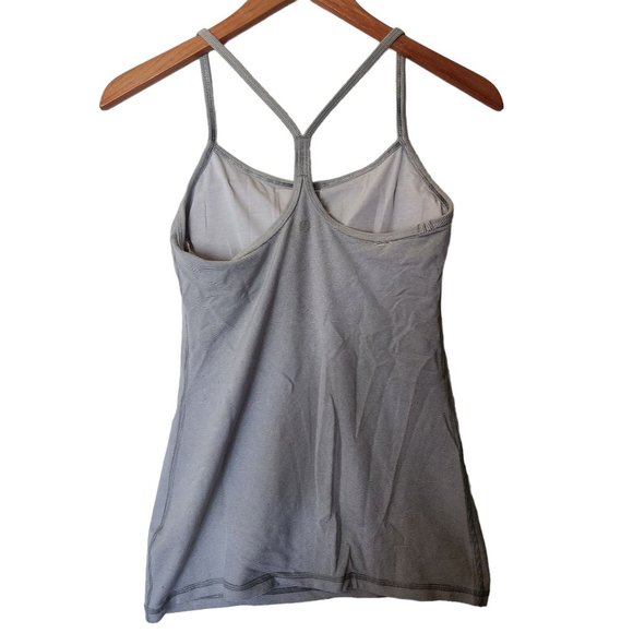 Lululemon Athletica Tank Top Size 6 Built in Bra Power Y Tank Luon Wee Stripe Gr - Picture 9 of 12